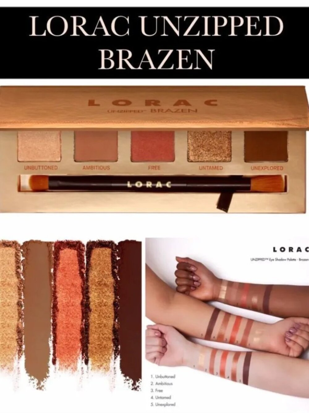 LORAC 'Unzipped: Brazen' Eyeshadow Palette - 5 shades
